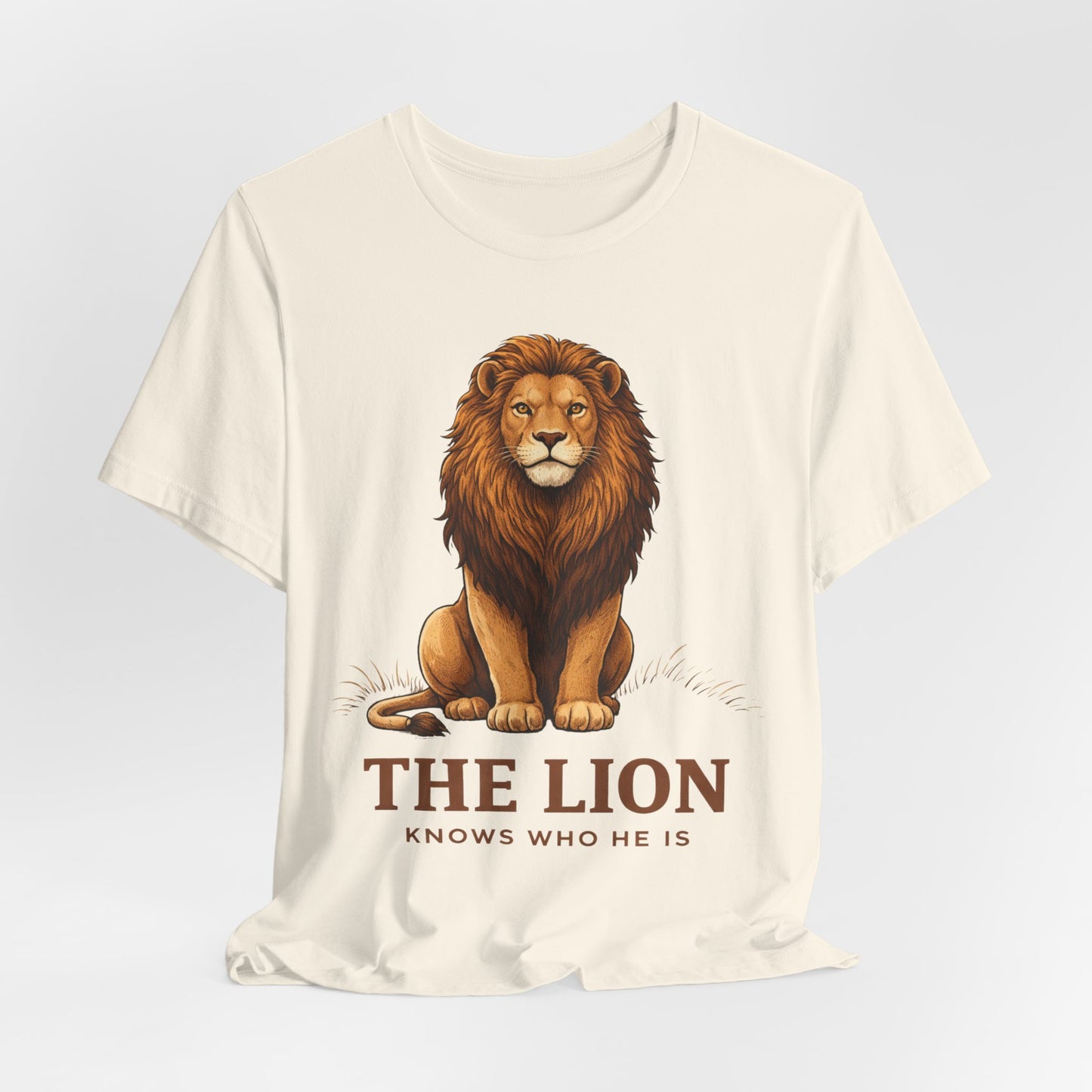 The Lion Knows Who He Is Tee — Confident Identity Lion Graphic Shirt