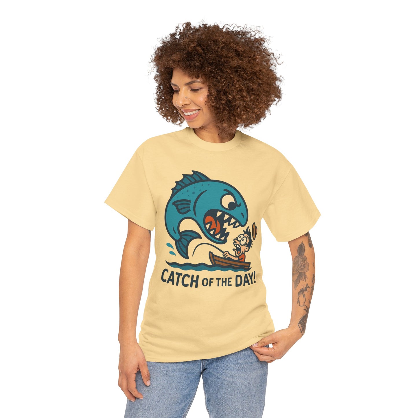 Fishing Cartoon Tee Shirt - Catch of the Day Unisex