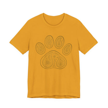 Gold Paisley Paw Print Tee
