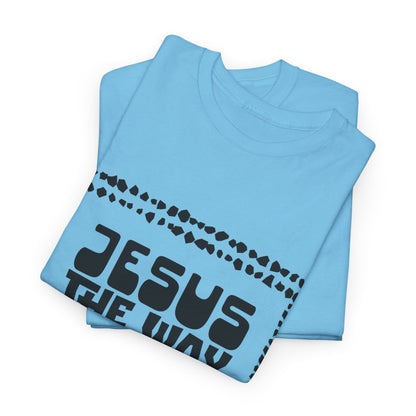 Christian Unisex Tee with Hot Chunky Funky Letters and Abstract Beads - John 14:6