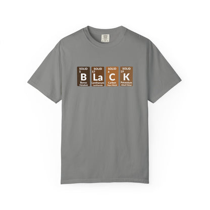 BLACK Tee — Elemental Periodic-Style Graphic T-Shirt