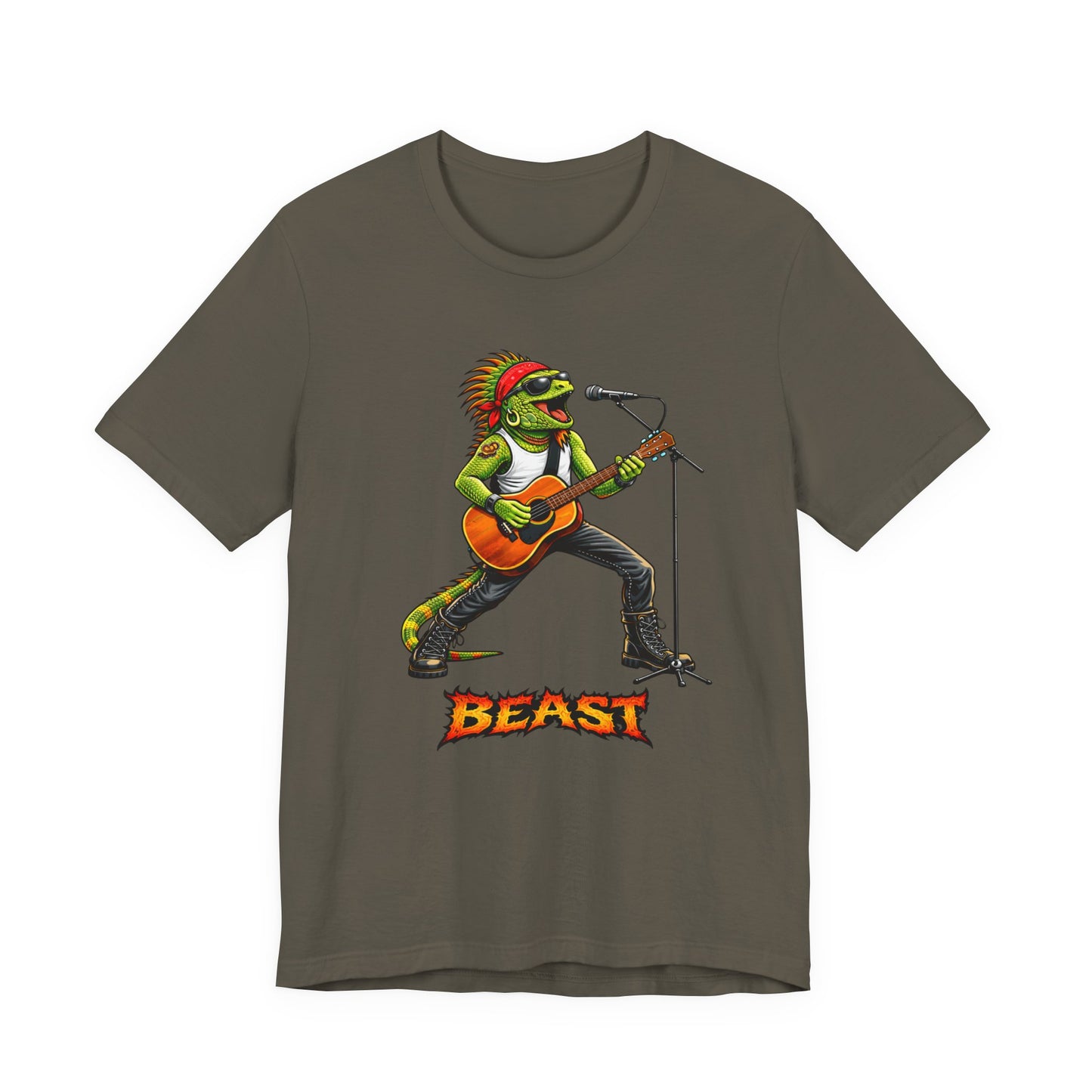Rock Iguana Guitarist Tee — "Rock. Power. Presence." Beast Graphic Shirt