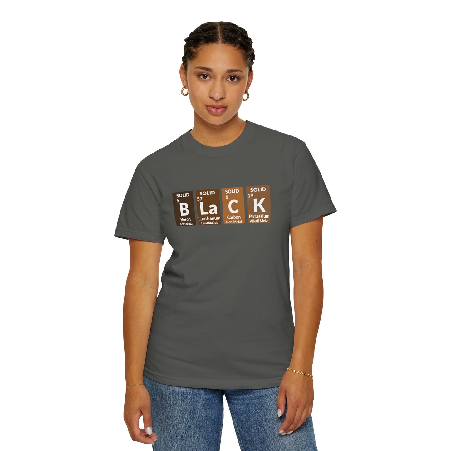 BLACK Tee — Elemental Periodic-Style Graphic T-Shirt