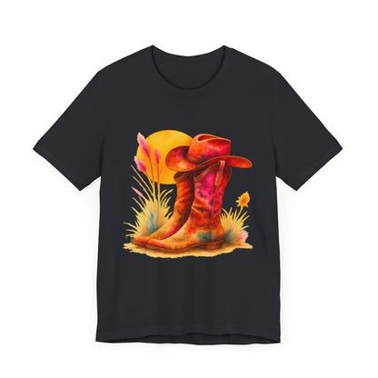 Western Enthusiast Tee - Boots and Hat Design