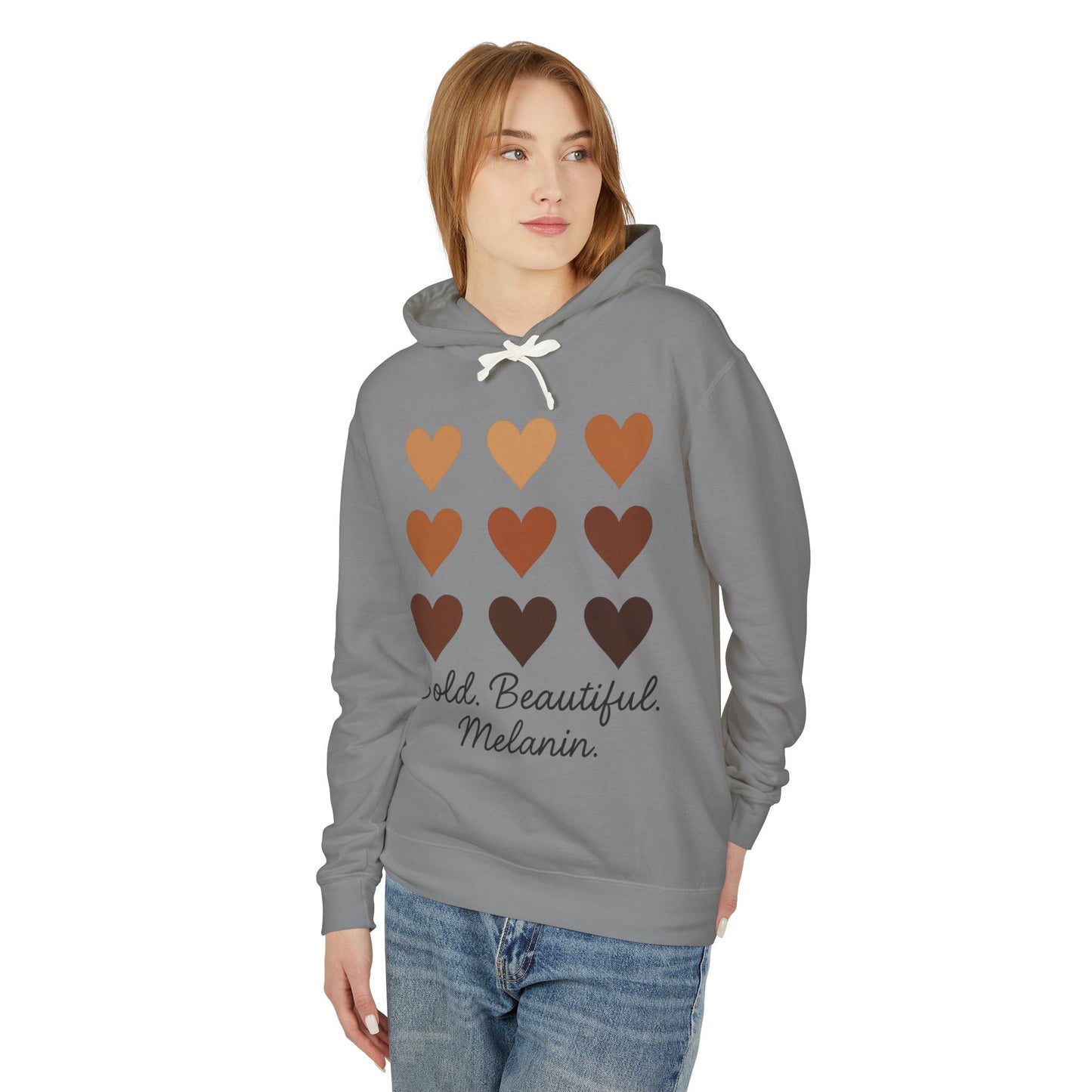 Bold Beautiful Melanin Lightweight Hoodie - Unisex, Sweatshirt Gift, Black History Month, Inclusive Fashion, Cozy Contribution