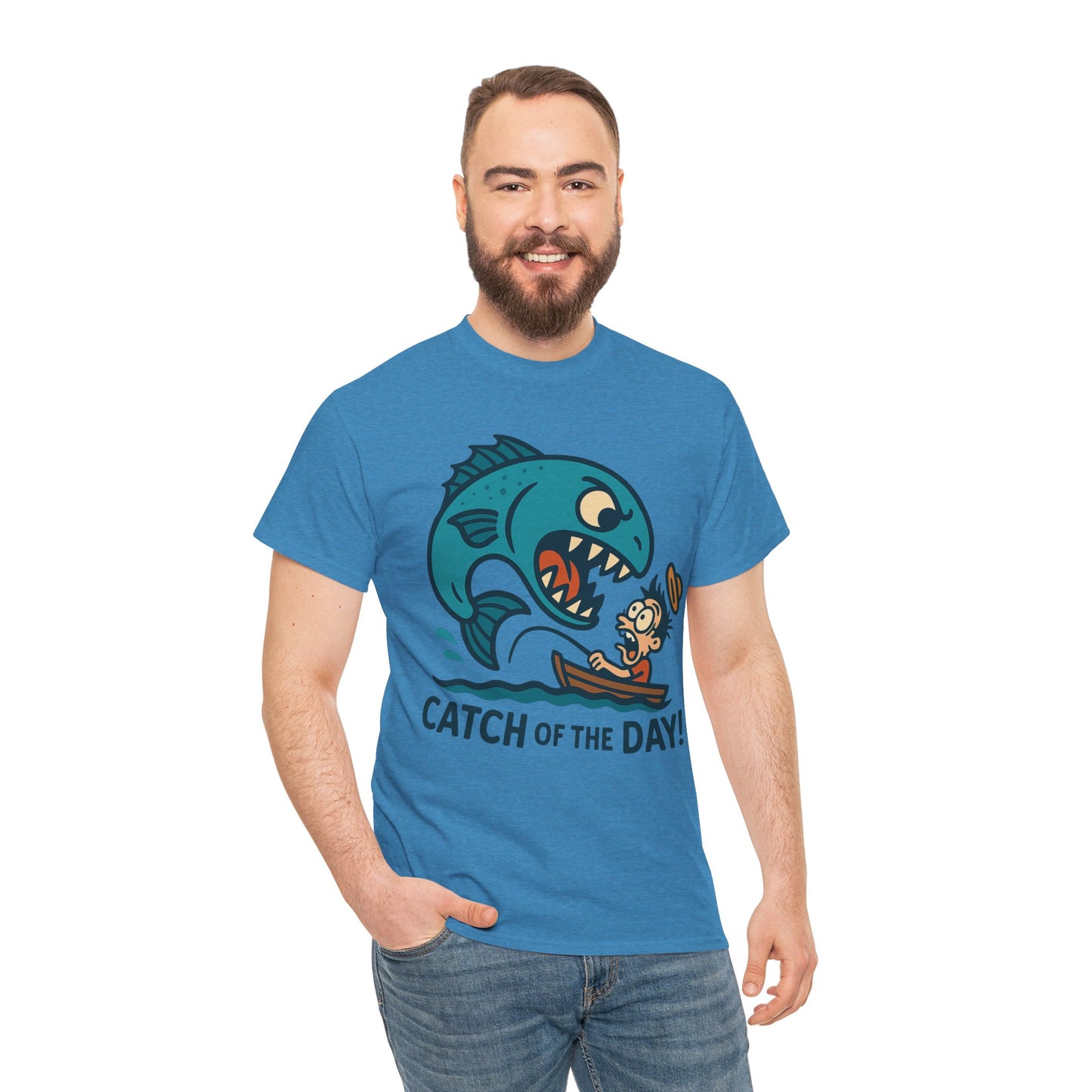 Fishing Cartoon Tee Shirt - Catch of the Day Unisex