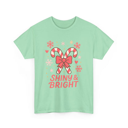 Candy Cane Christmas Tee, Holiday Shirt, Festive Unisex Cotton Tee, Merry and Bright T-Shirt, Gift for Christmas, Winter Apparel