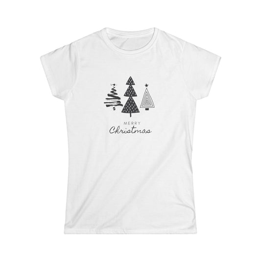 Women's Tee - Monochromatic 3-Christmas Trees Design