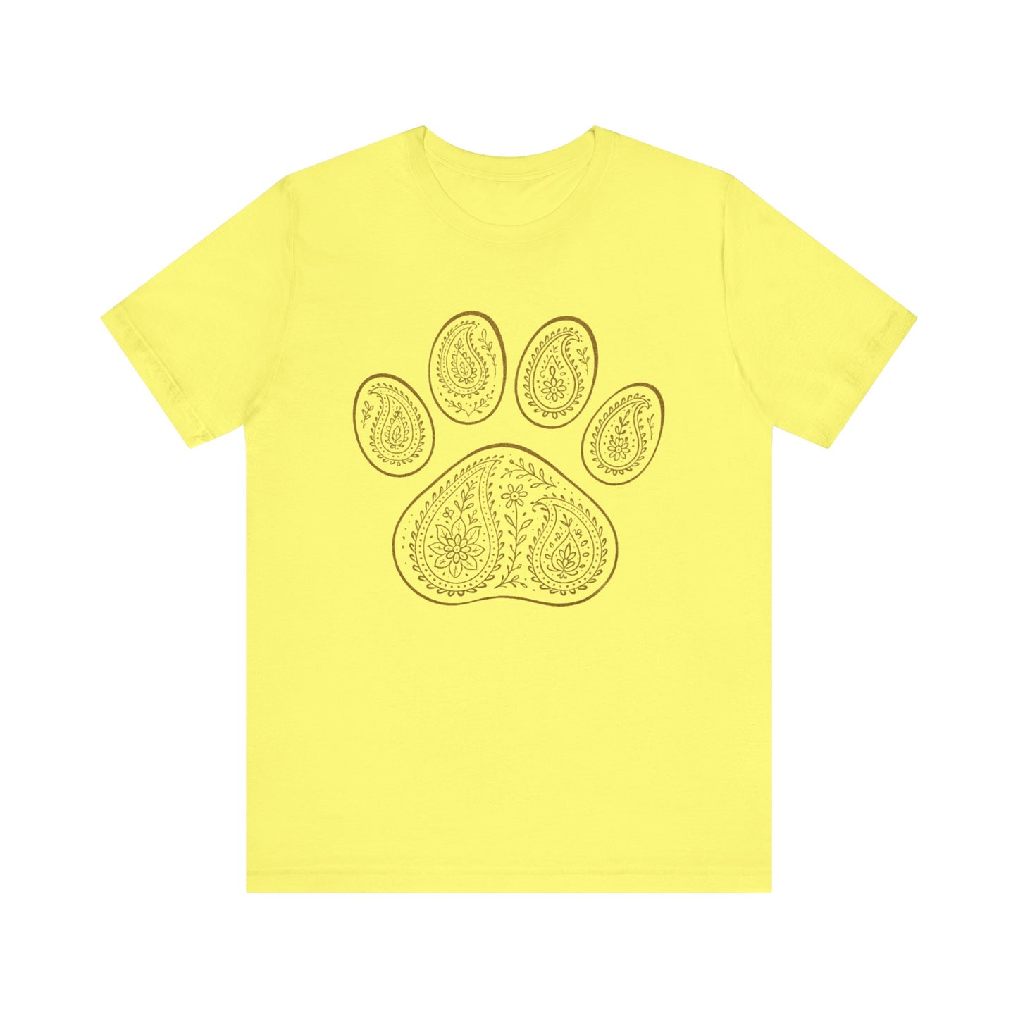 Gold Paisley Paw Print Tee