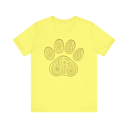 Gold Paisley Paw Print Tee