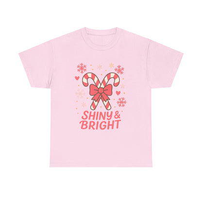 Candy Cane Christmas Tee, Holiday Shirt, Festive Unisex Cotton Tee, Merry and Bright T-Shirt, Gift for Christmas, Winter Apparel