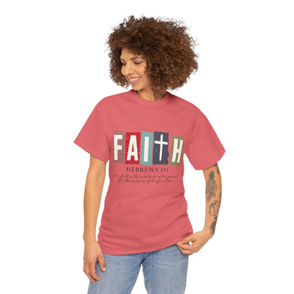 Funky Christian Tee - Colorful FAITH Design - Hebrews 11:1