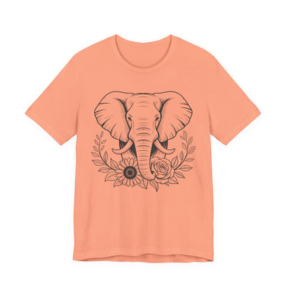 Elephant & Floral Strength T-Shirt — "Strength Meets Beauty"