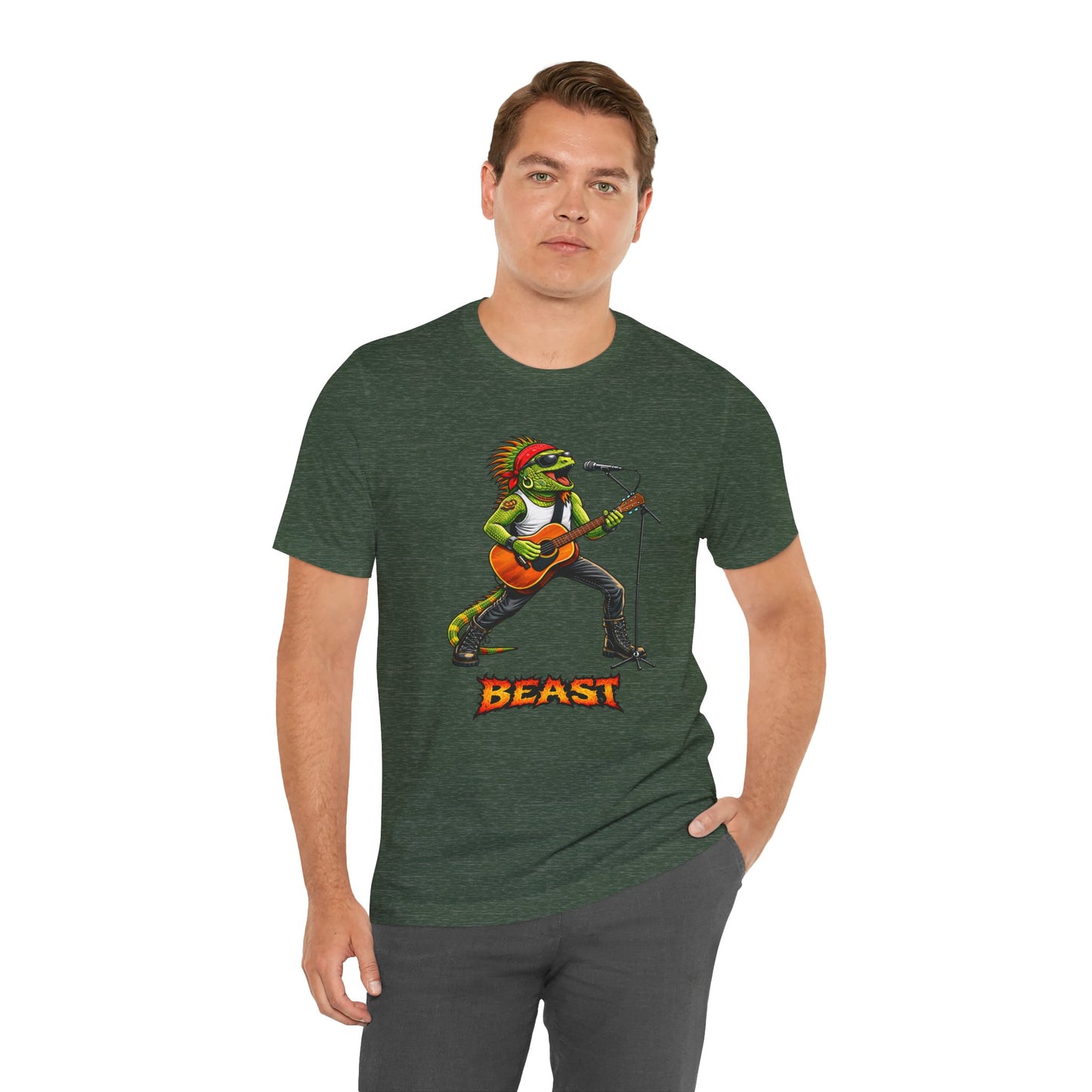 Rock Iguana Guitarist Tee — "Rock. Power. Presence." Beast Graphic Shirt