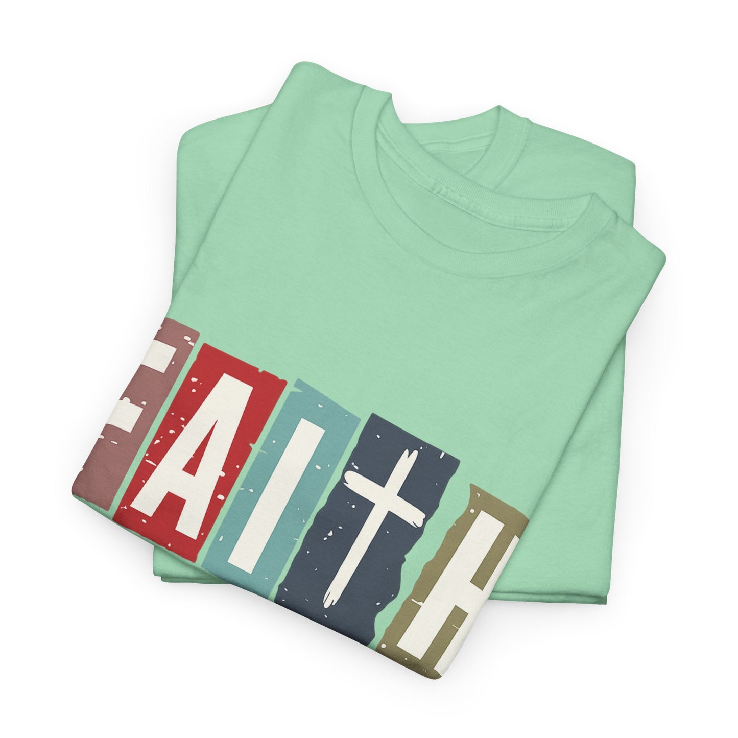 Funky Christian Tee - Colorful FAITH Design - Hebrews 11:1