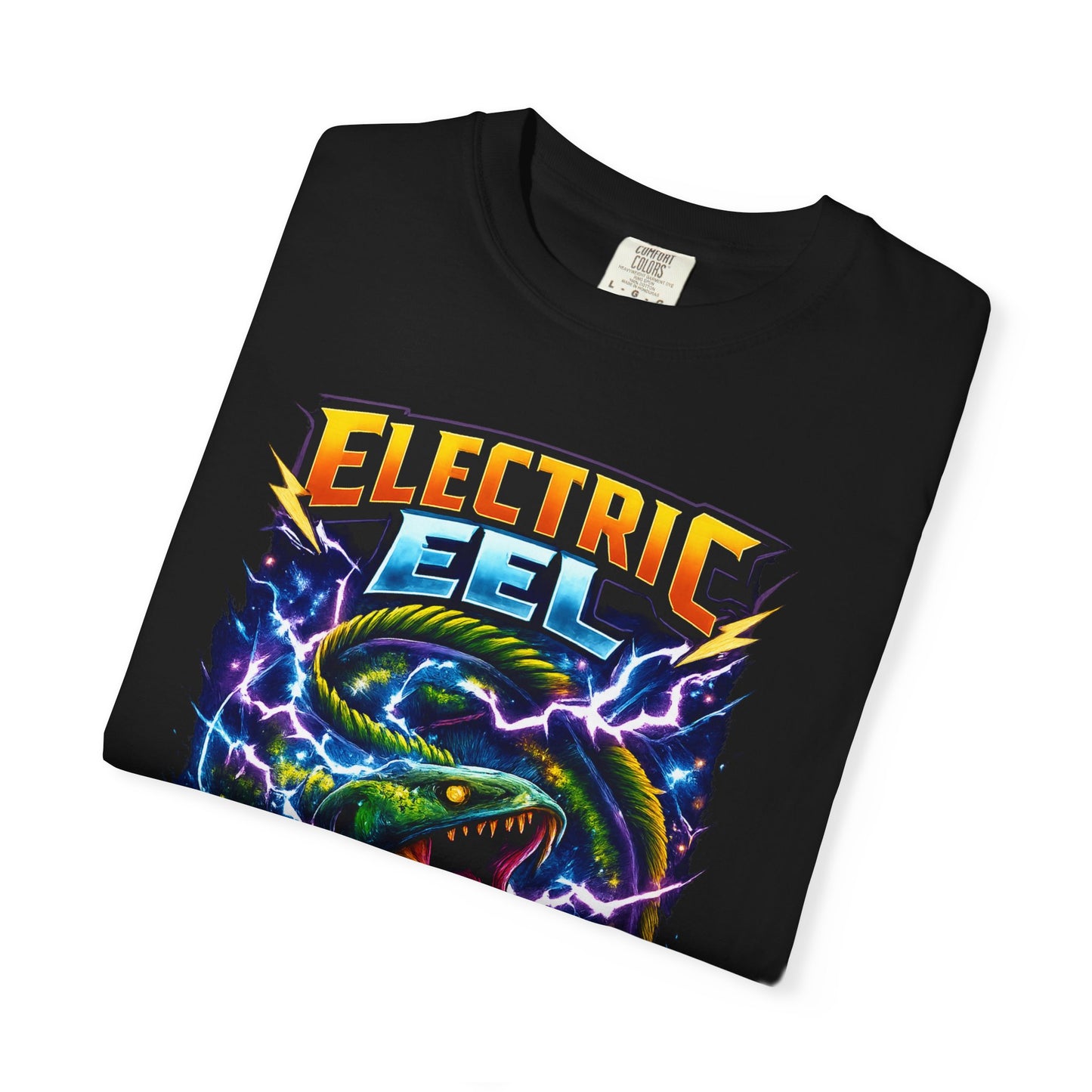 Electric Eel Graphic T-Shirt — Neon Lightning Ocean Tee