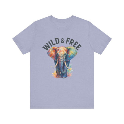 Wild & Free Elephant Tee, Unisex Short Sleeve T-Shirt for Nature Lovers, Bohemian Style Gift, Eco-Friendly Apparel, Adventure Shirt