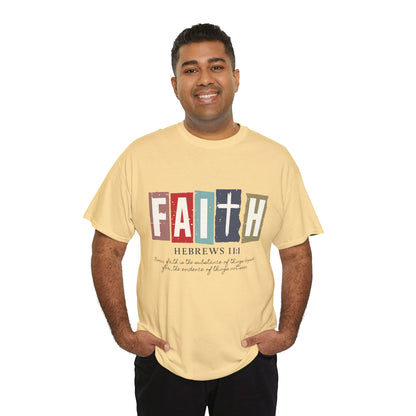 Funky Christian Tee - Colorful FAITH Design - Hebrews 11:1