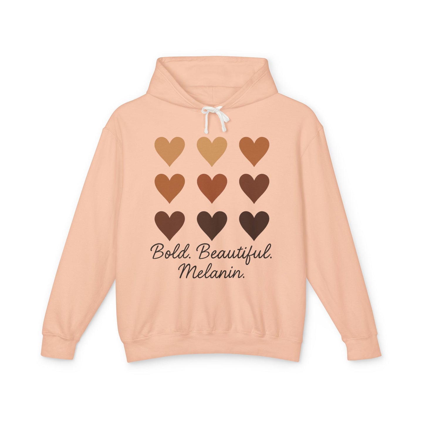 Bold Beautiful Melanin Lightweight Hoodie - Unisex, Sweatshirt Gift, Black History Month, Inclusive Fashion, Cozy Contribution