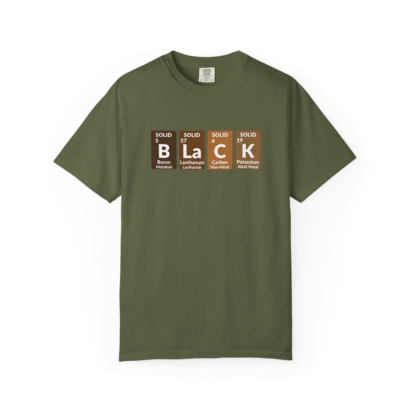 BLACK Tee — Elemental Periodic-Style Graphic T-Shirt