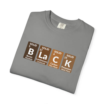 BLACK Tee — Elemental Periodic-Style Graphic T-Shirt