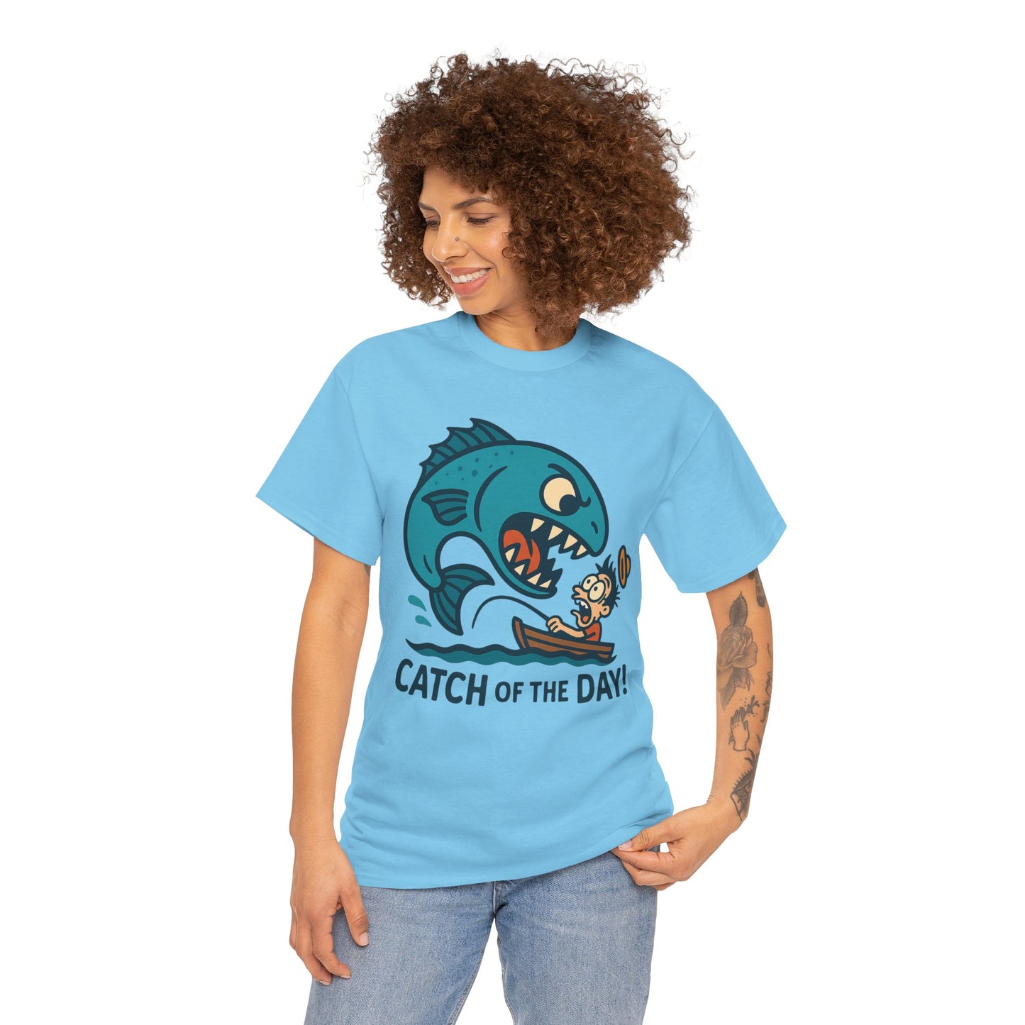 Fishing Cartoon Tee Shirt - Catch of the Day Unisex