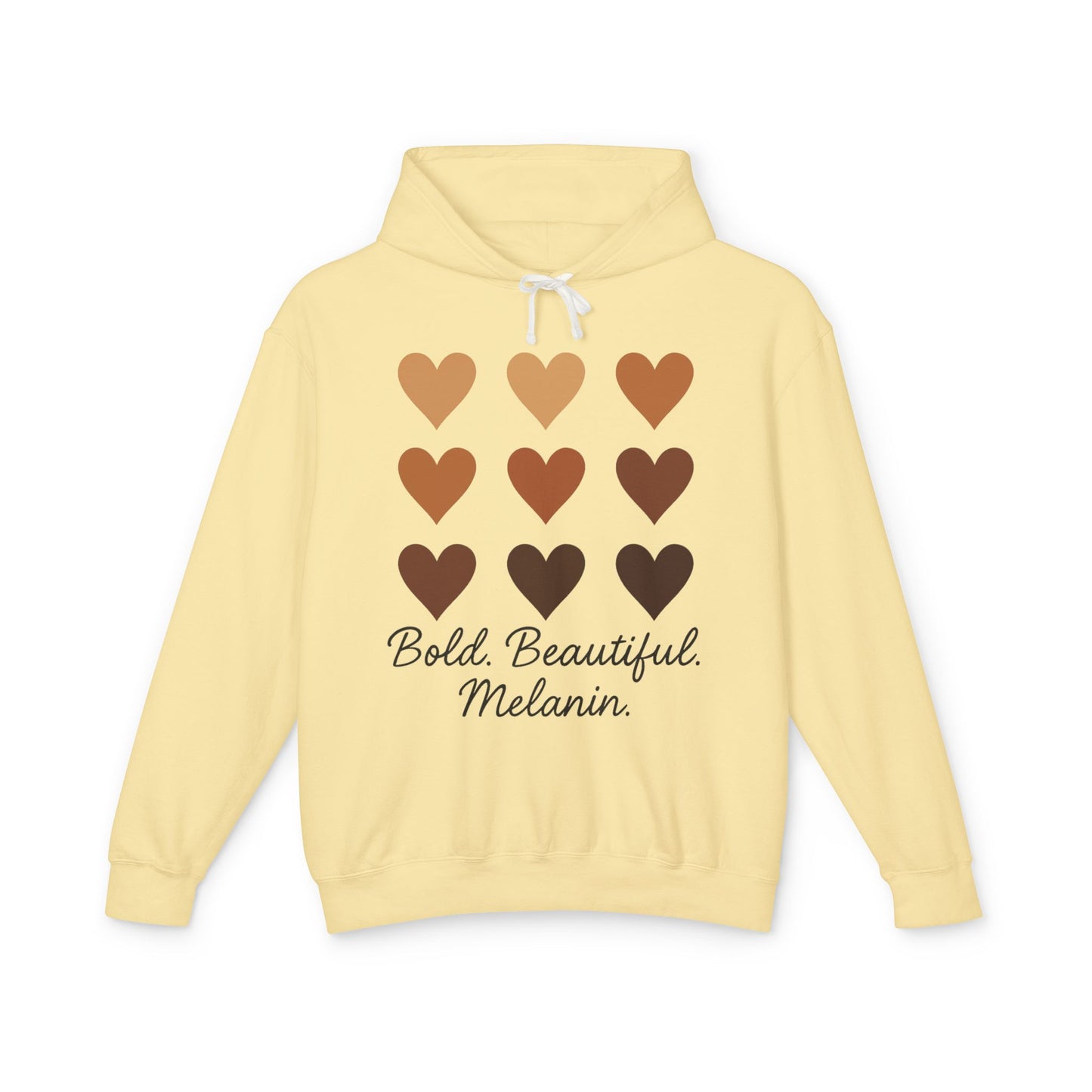 Bold Beautiful Melanin Lightweight Hoodie - Unisex, Sweatshirt Gift, Black History Month, Inclusive Fashion, Cozy Contribution