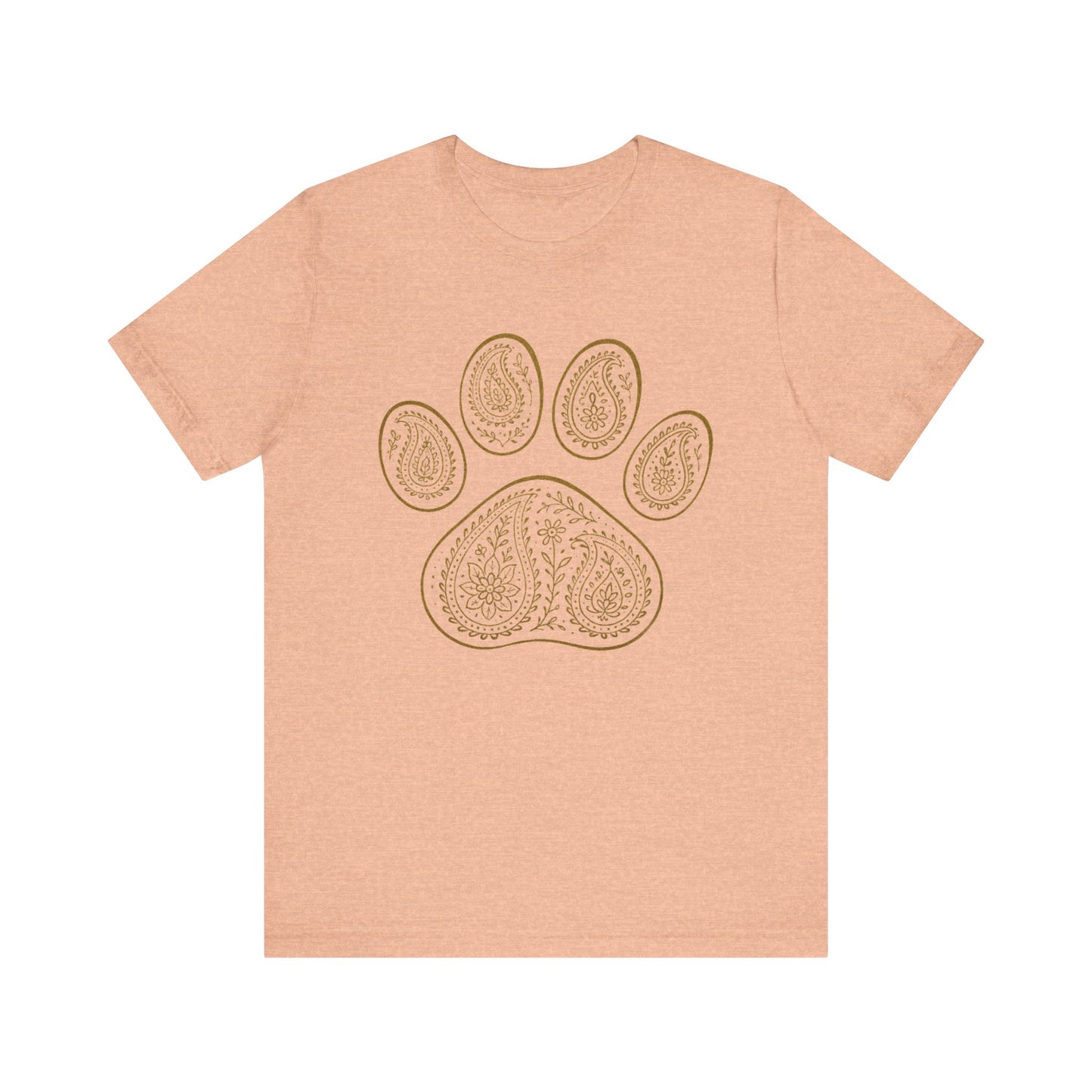 Gold Paisley Paw Print Tee
