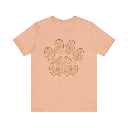 Gold Paisley Paw Print Tee