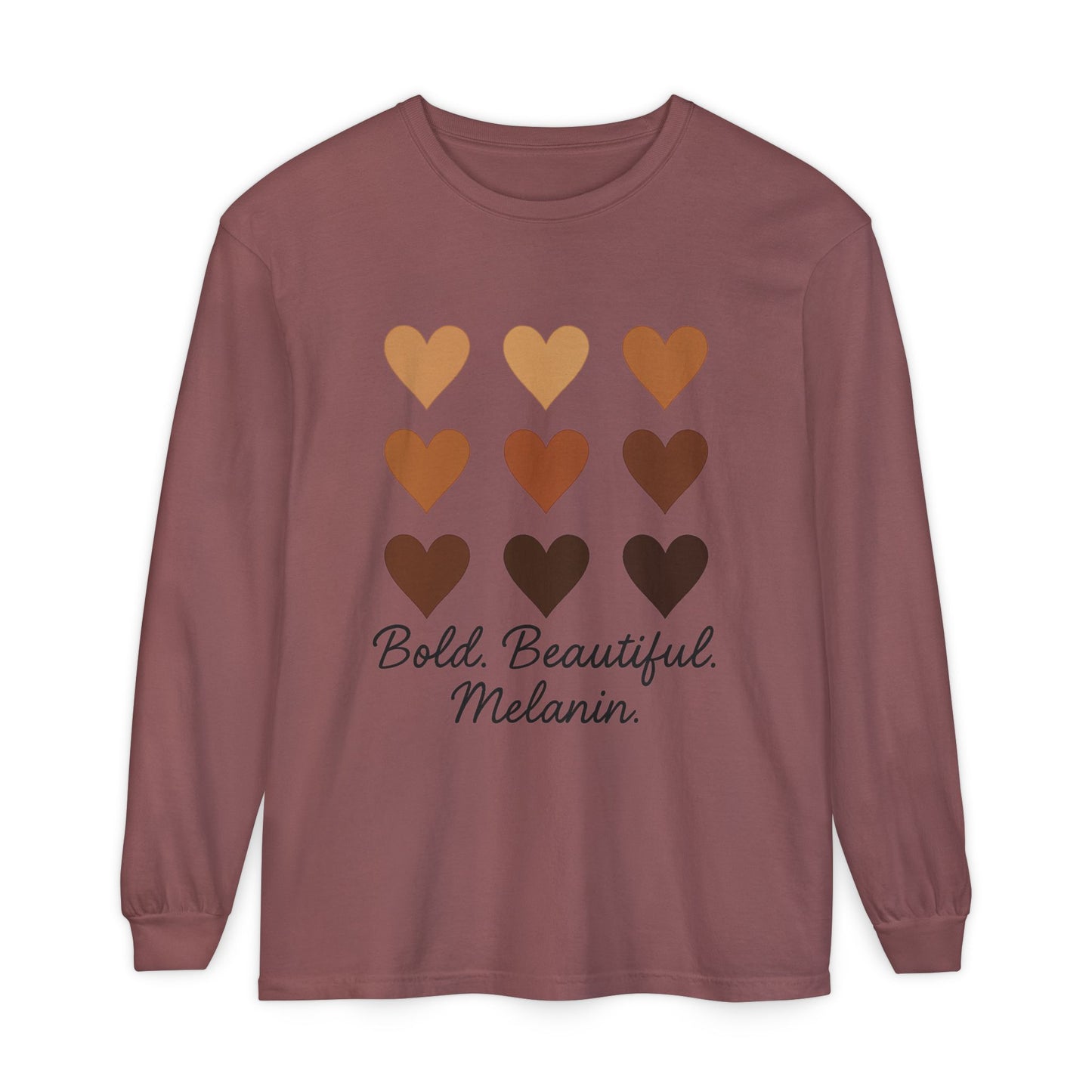 Unisex Long Sleeve T-Shirt - Bold, Beautiful Melanin - Celebrate Diversity, Perfect for Everyday Wear, Gift for Friends and Family