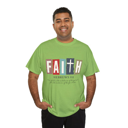 Funky Christian Tee - Colorful FAITH Design - Hebrews 11:1