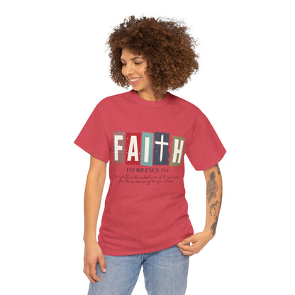 Funky Christian Tee - Colorful FAITH Design - Hebrews 11:1