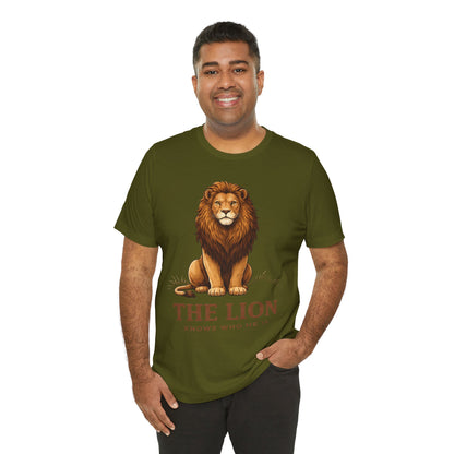 The Lion Knows Who He Is Tee — Confident Identity Lion Graphic Shirt