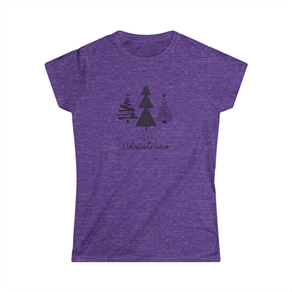 Women's Tee - Monochromatic 3-Christmas Trees Design