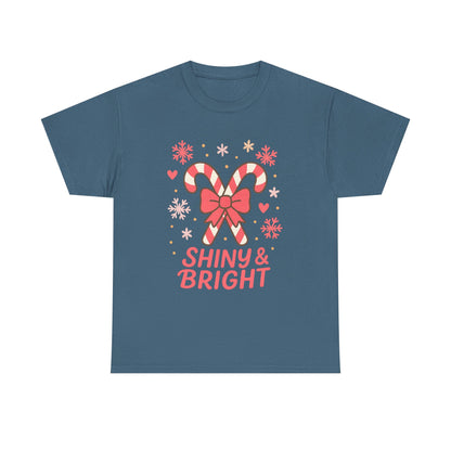 Candy Cane Christmas Tee, Holiday Shirt, Festive Unisex Cotton Tee, Merry and Bright T-Shirt, Gift for Christmas, Winter Apparel