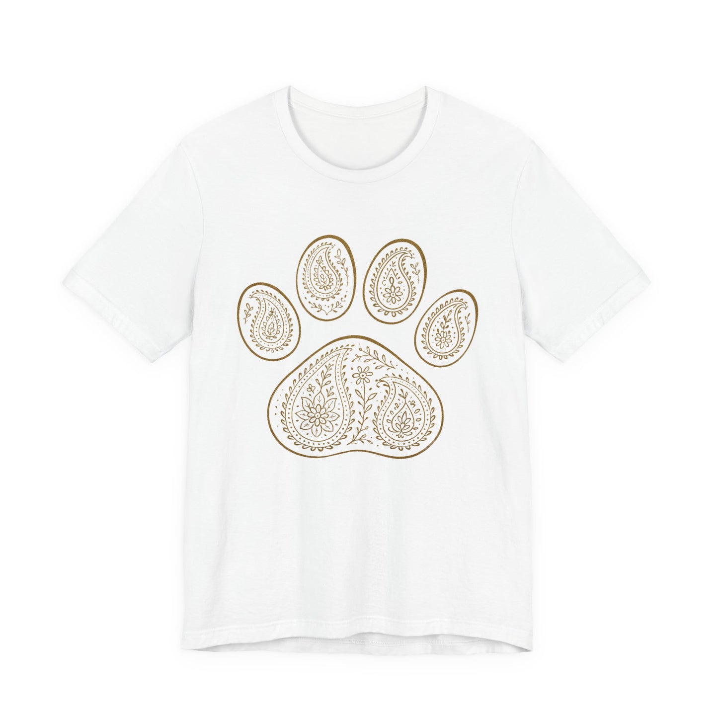 Gold Paisley Paw Print Tee