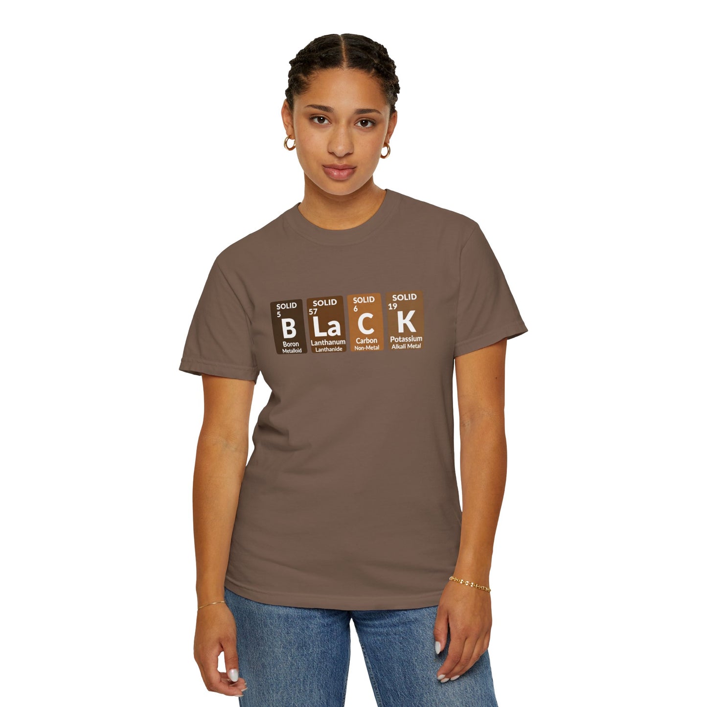 BLACK Tee — Elemental Periodic-Style Graphic T-Shirt