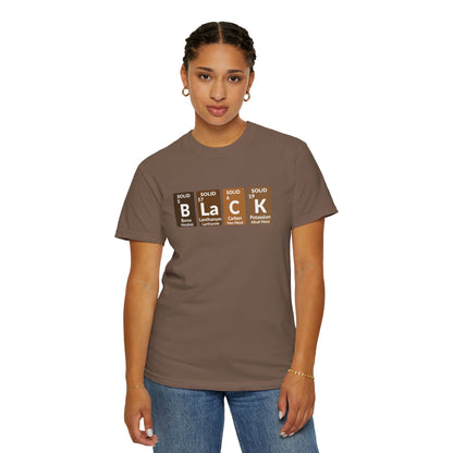 BLACK Tee — Elemental Periodic-Style Graphic T-Shirt