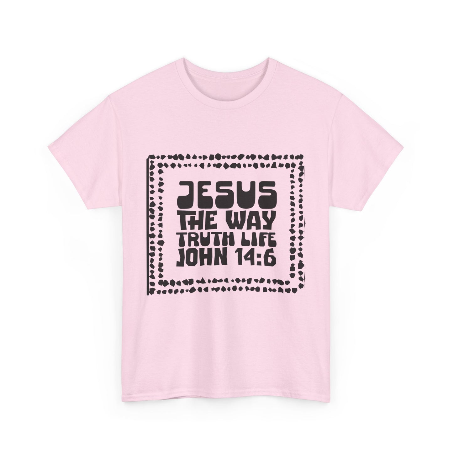 Christian Unisex Tee with Hot Chunky Funky Letters and Abstract Beads - John 14:6