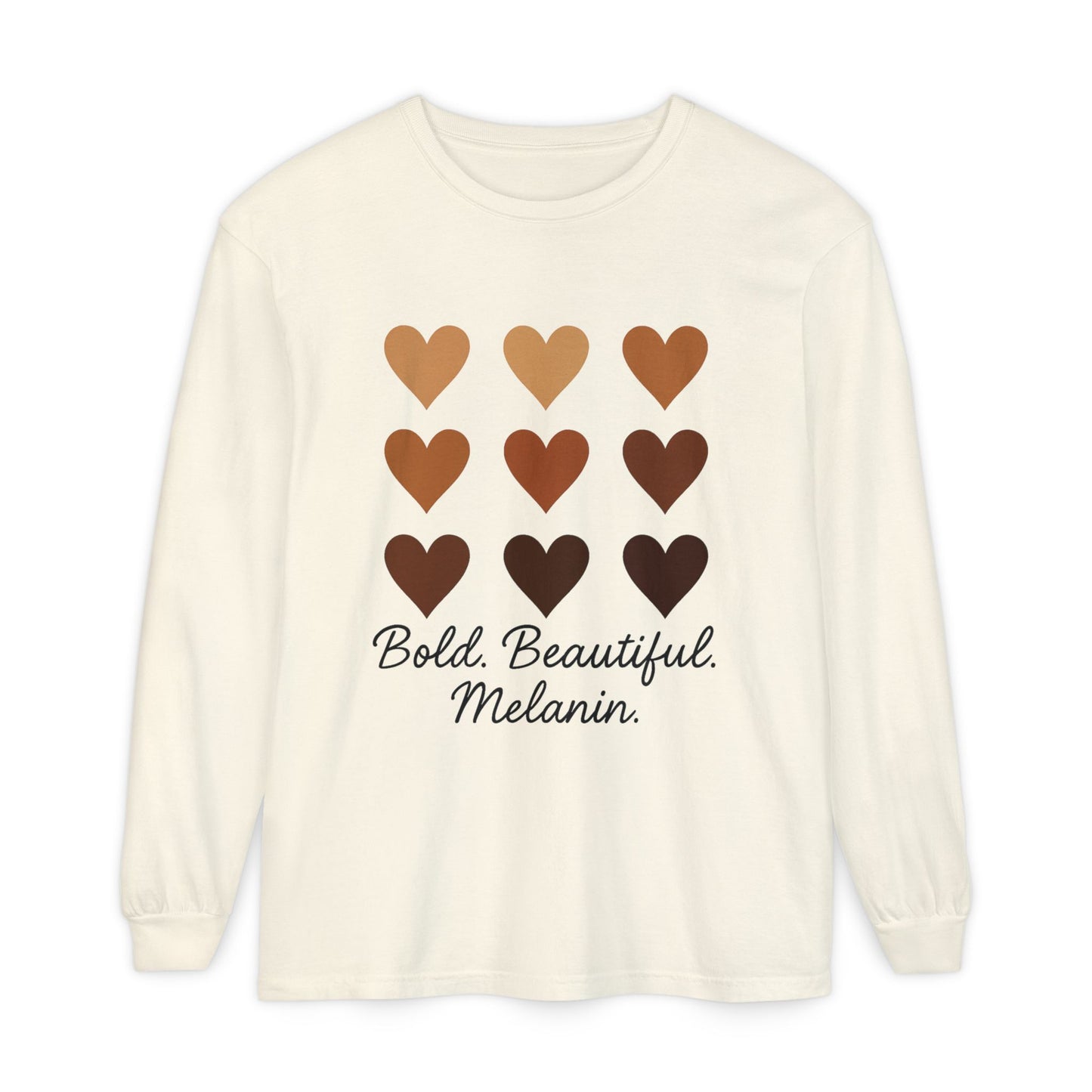 Unisex Long Sleeve T-Shirt - Bold, Beautiful Melanin - Celebrate Diversity, Perfect for Everyday Wear, Gift for Friends and Family
