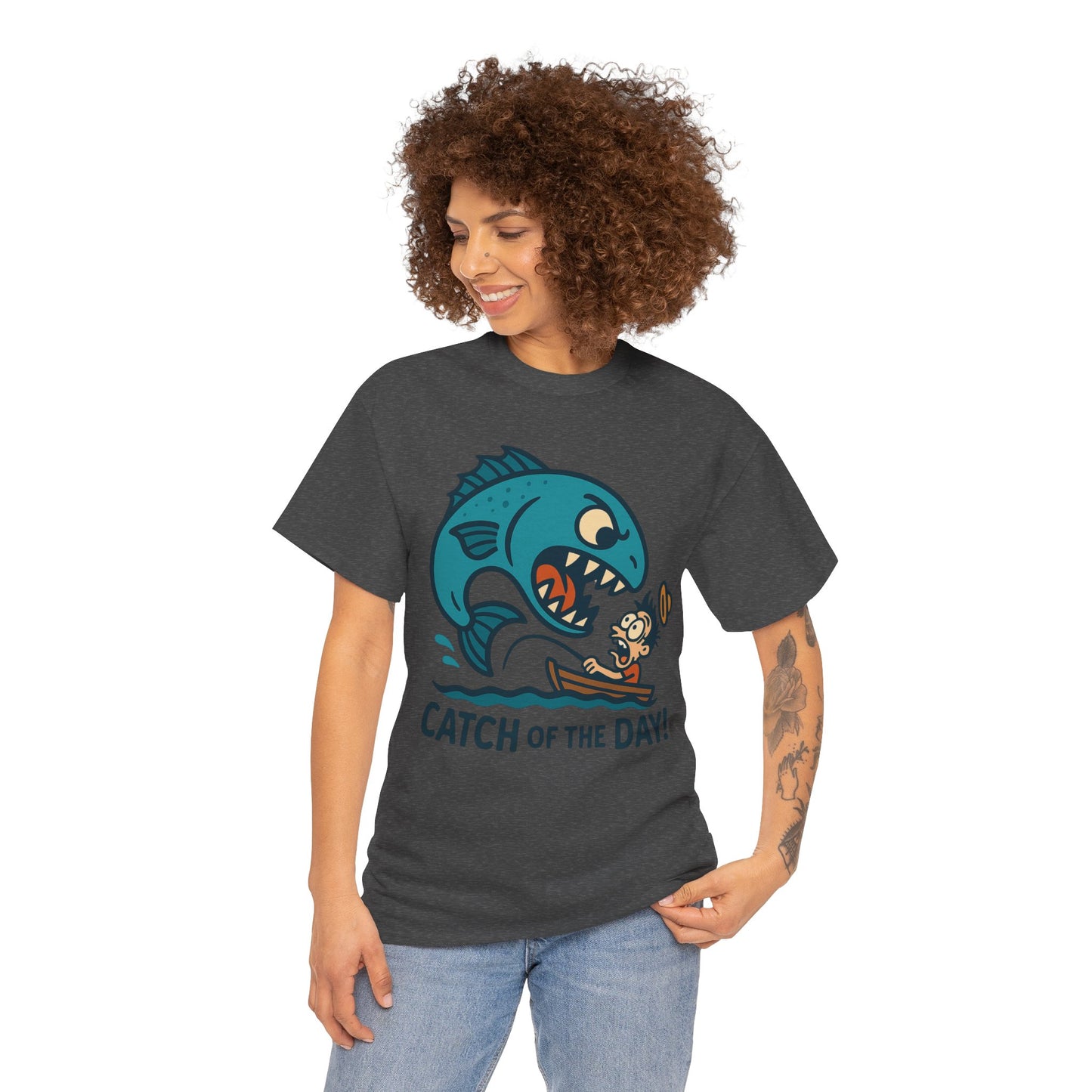 Fishing Cartoon Tee Shirt - Catch of the Day Unisex