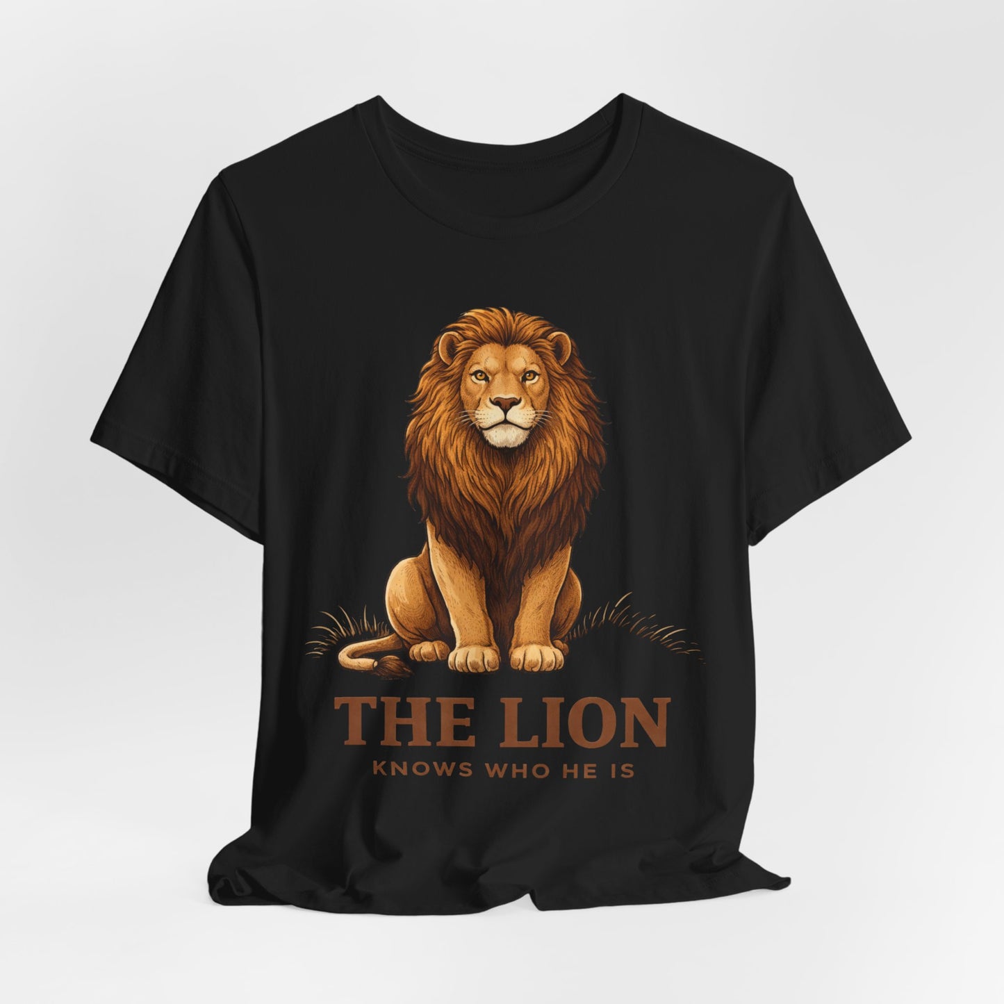 The Lion Knows Who He Is Tee — Confident Identity Lion Graphic Shirt