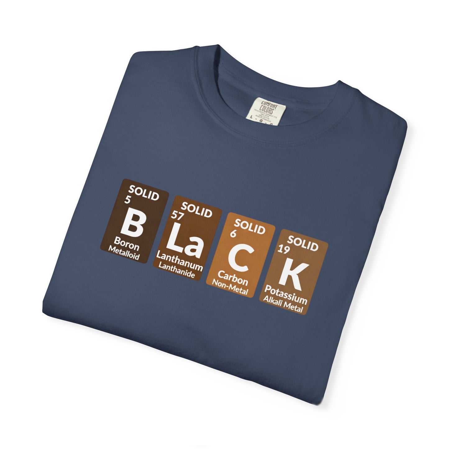 BLACK Tee — Elemental Periodic-Style Graphic T-Shirt