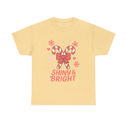 Candy Cane Christmas Tee, Holiday Shirt, Festive Unisex Cotton Tee, Merry and Bright T-Shirt, Gift for Christmas, Winter Apparel