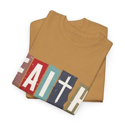 Funky Christian Tee - Colorful FAITH Design - Hebrews 11:1
