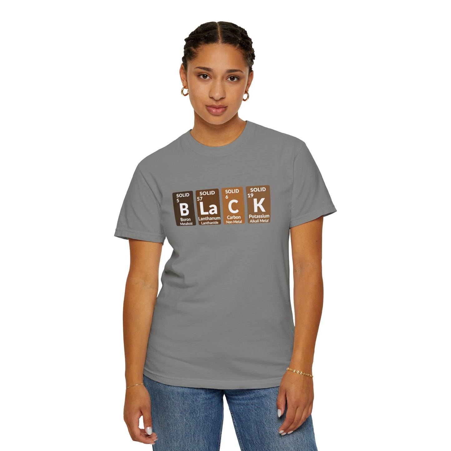BLACK Tee — Elemental Periodic-Style Graphic T-Shirt