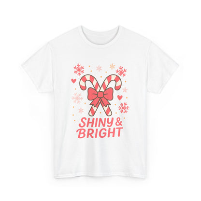 Candy Cane Christmas Tee, Holiday Shirt, Festive Unisex Cotton Tee, Merry and Bright T-Shirt, Gift for Christmas, Winter Apparel