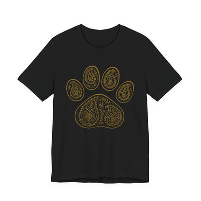 Gold Paisley Paw Print Tee