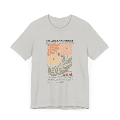 Boho Retro Flower T-shirt with Psalm 28:7