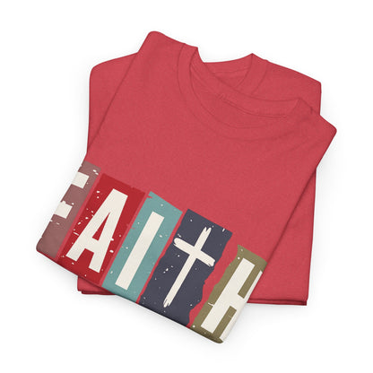 Funky Christian Tee - Colorful FAITH Design - Hebrews 11:1